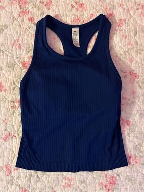 CWomen’s Navy Ribbed Racerback Tank Top
